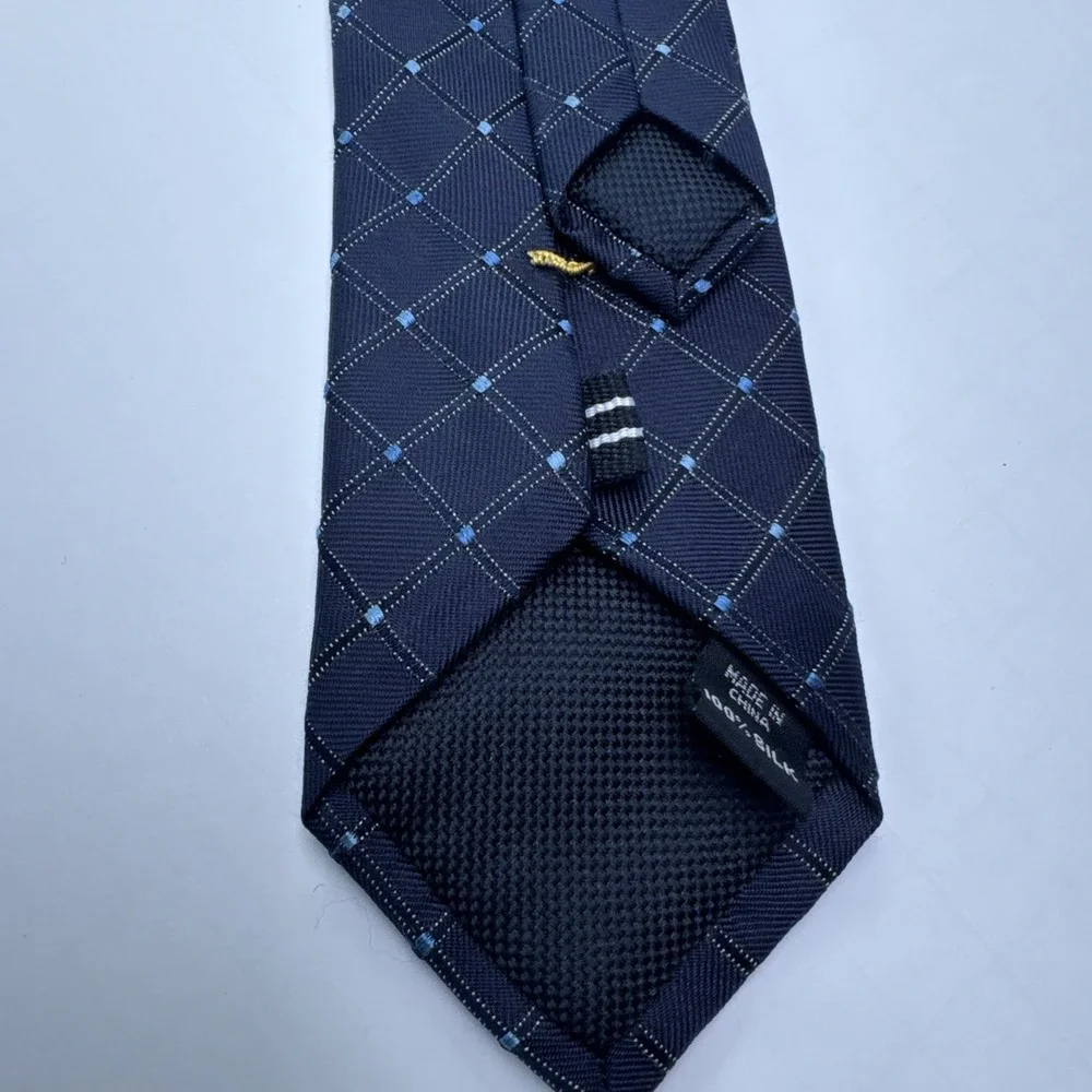 NAUTICA Boys Zipper Necktie Blue 100% Silk Preppy Family Photos Wedding